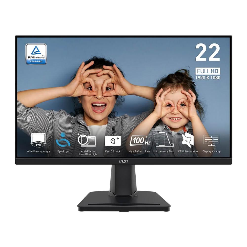 MSI 微星 MP225V 22型 VA 平面顯示器，提供 100Hz 超高更新率與 FHD 1920x1080 解析度，適合遊戲與日常使用。支援 HDMI 與 D-sub 輸入，16:9 比例，無觸控功能，享 3 年完整保固，帶來清晰流暢的視覺體驗。