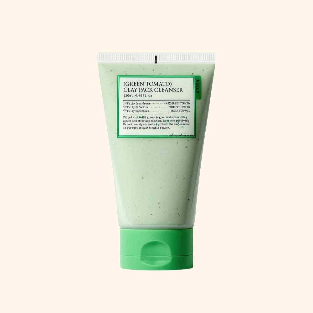 韓國 FULLY 綠番茄潔面泥膜-120ml 洗面乳面膜 2合一