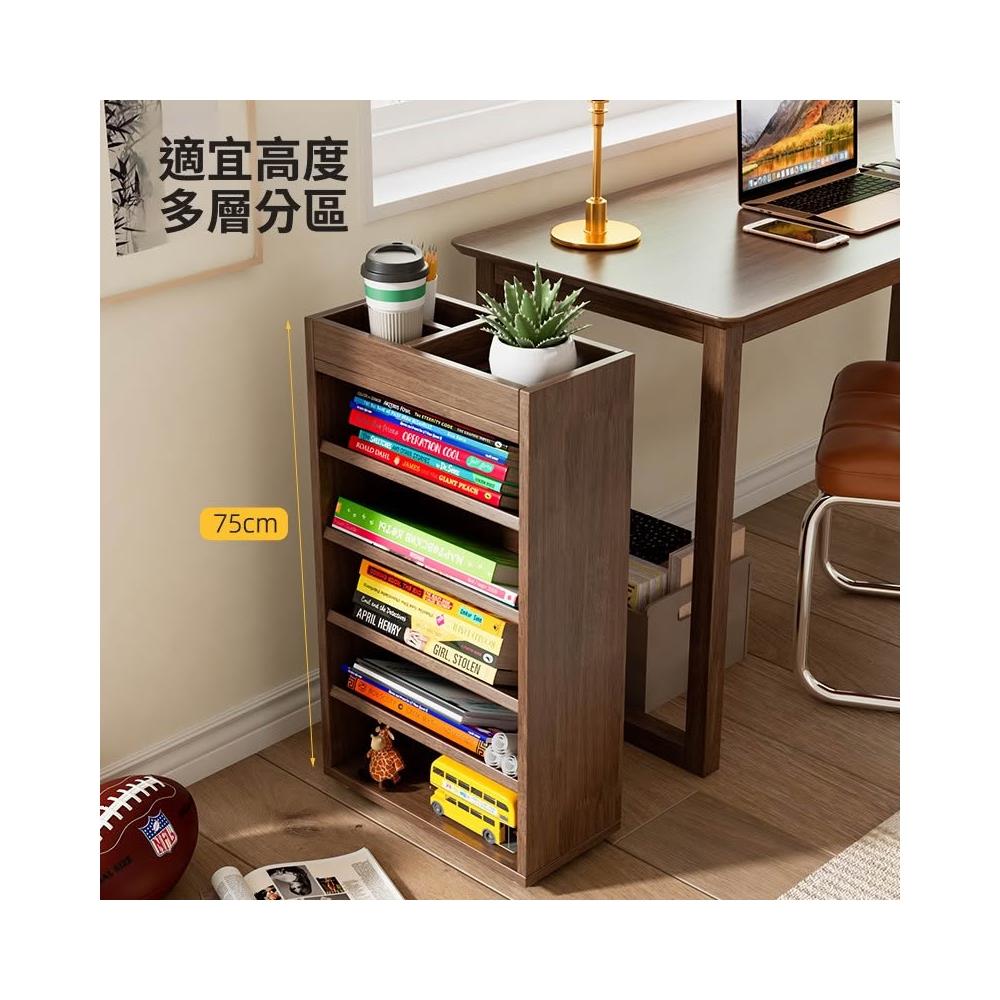 書架 置物架 實木書桌旁小書架 收納架 落地多層書本收納架 繪本架 兒童學生家用架子