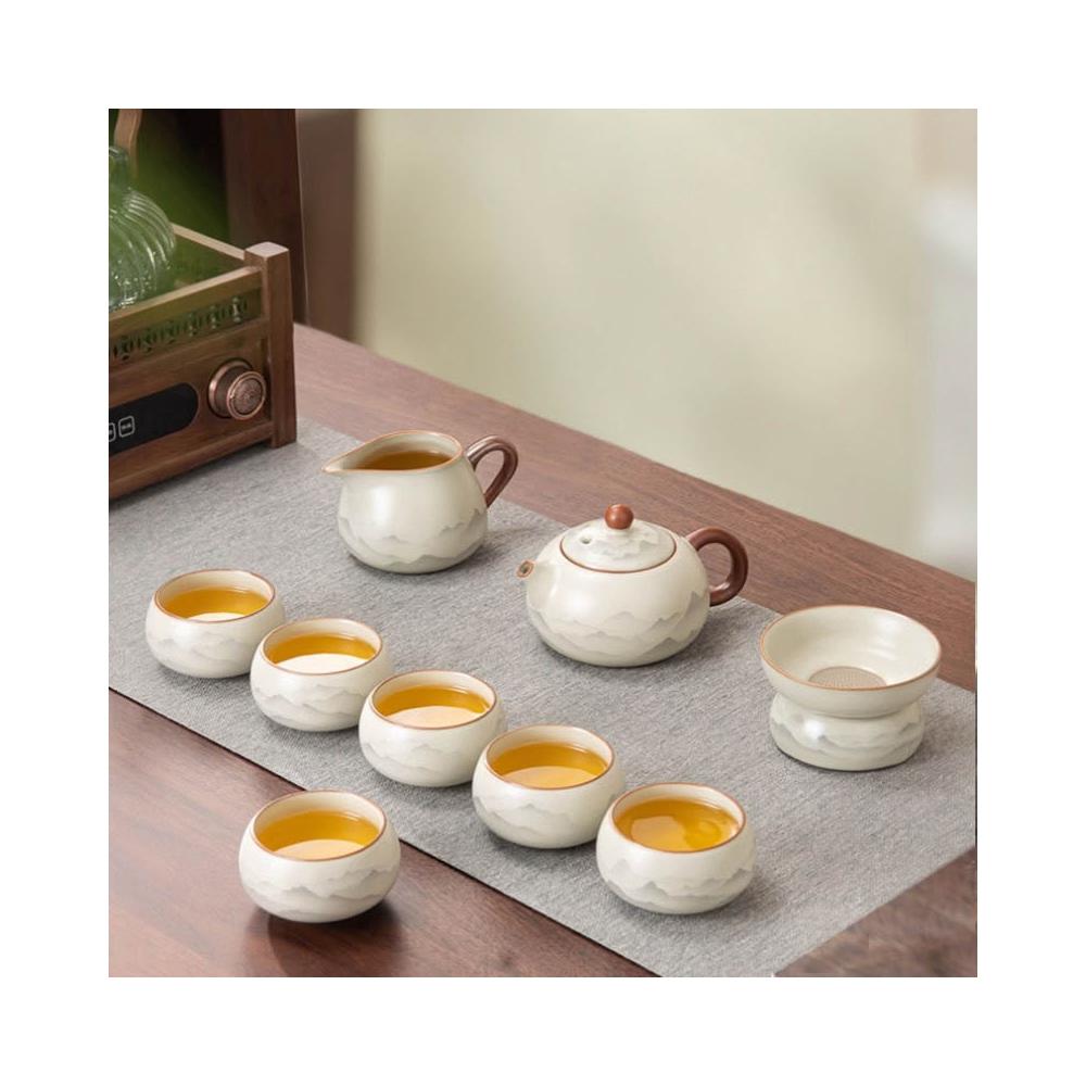 高檔茶具功夫茶具大容量汝窯功夫茶具套裝家用客廳喝茶泡茶蓋碗茶壺茶杯