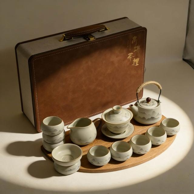 高檔茶具功夫茶具大容量汝窯功夫茶具套裝家用客廳喝茶泡茶蓋碗茶壺茶杯