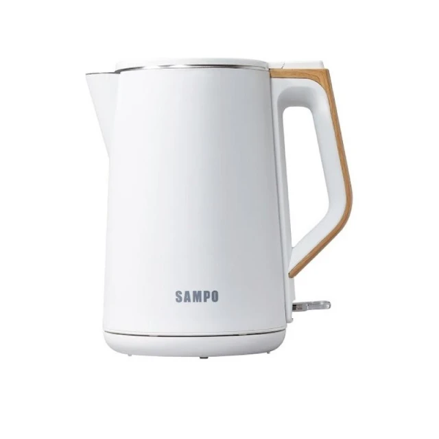 【SAMPO 聲寶】  304不鏽鋼 1.5L 快煮壺 KP-CD15D 雙層防燙 | 食品級304 | 快煮壺