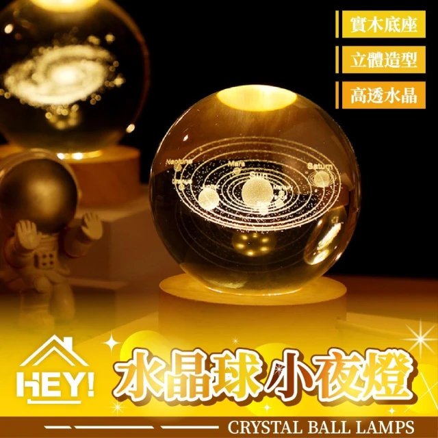 【HEY!】聖誕禮物🎄 迷你小夜燈 夜燈 床頭燈 交換禮物 水晶球小夜燈 小檯燈 壓克力 卡通 3D小夜燈 USB款 母親節禮物