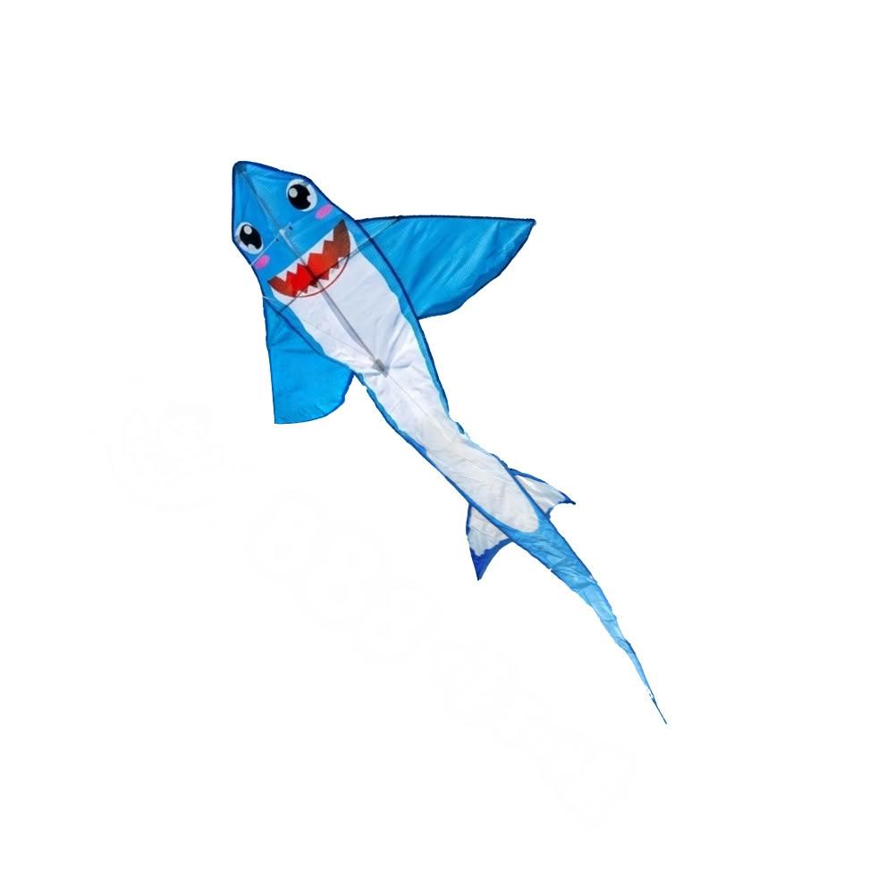 【888便利購】藍色鯊魚寶寶造型彩色風箏（112*186）（全配/附150米輪盤線）