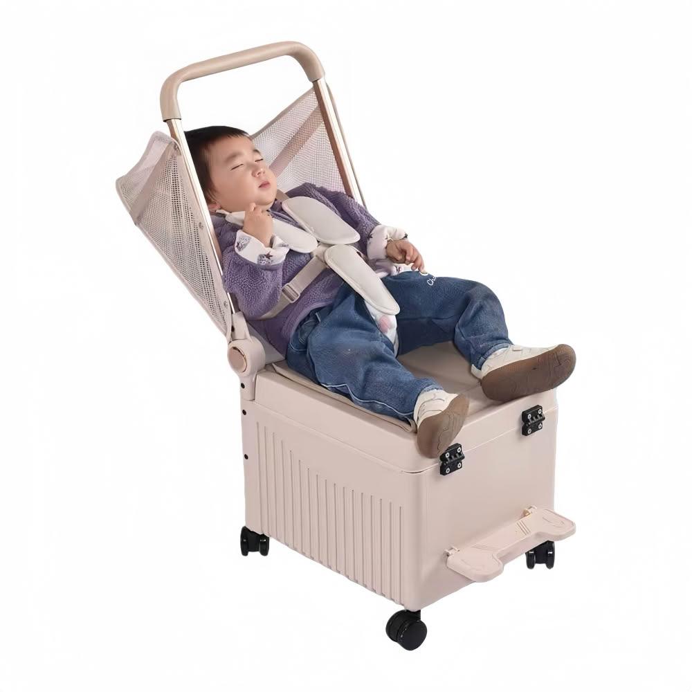 兒童可坐騎行李箱 20吋 折疊登機 親子推車 萬向輪