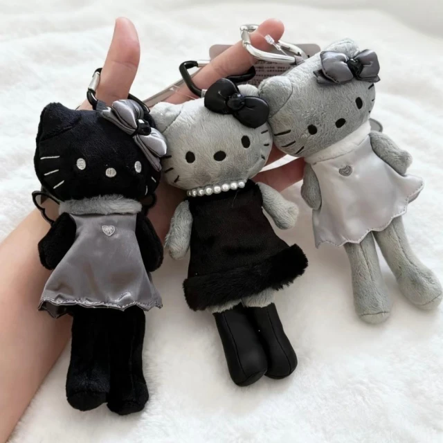 【SANRIO 三麗鷗】現貨 日本代購 Hello Kitty 長腿 天使 三麗鷗 全黑 黑灰 黑皮 凱蒂貓 小香風 限定