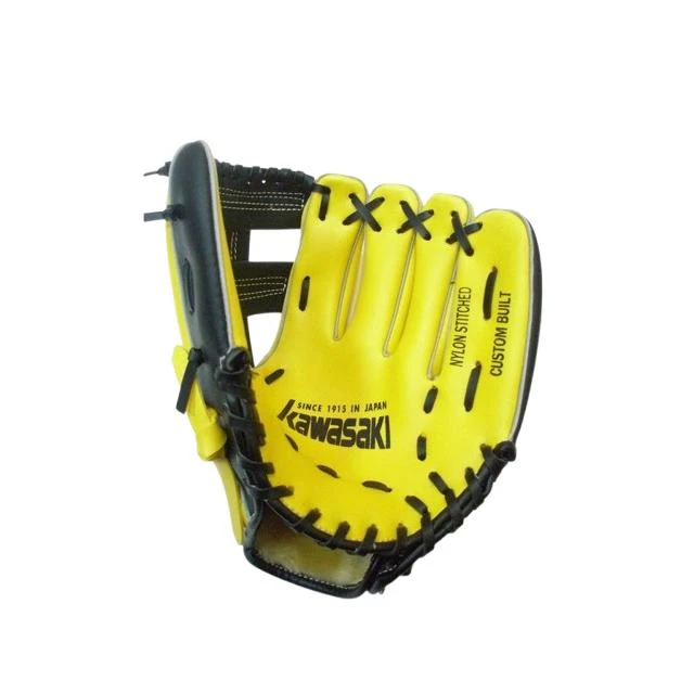 【KAWASAKI】KAWASAKI 10.5吋 左手 手套 兒童棒球手套 黑黃