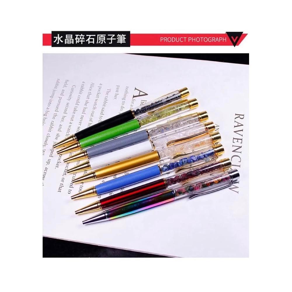 開運堂】天然水晶筆原子筆旋轉黑筆日常禮物辦公廣告禮品文具用品招財必
