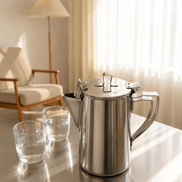 日本玉虎堂製作所】 18-8不銹鋼水壺復古冷水壺喫茶昭和風水壺1.8L
