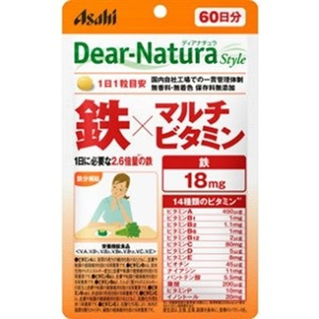 【ASAHI 朝日】朝日 Dear-Natura ST 鐵×綜合維他命 60日份 60粒