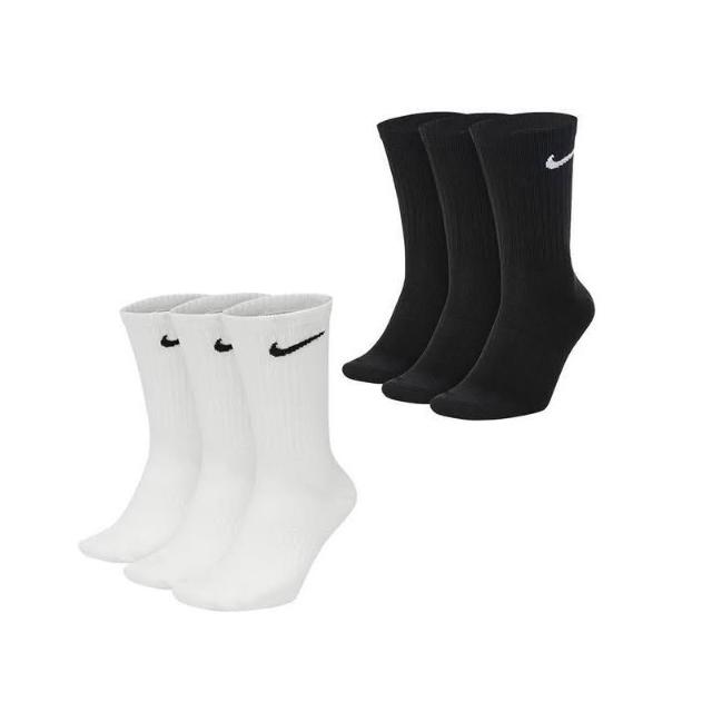 【NIKE 耐吉】Nike 襪子 Everyday SX7676-100 SX7676-010 長襪 襪子 3雙一組 白 黑 運動襪 中筒