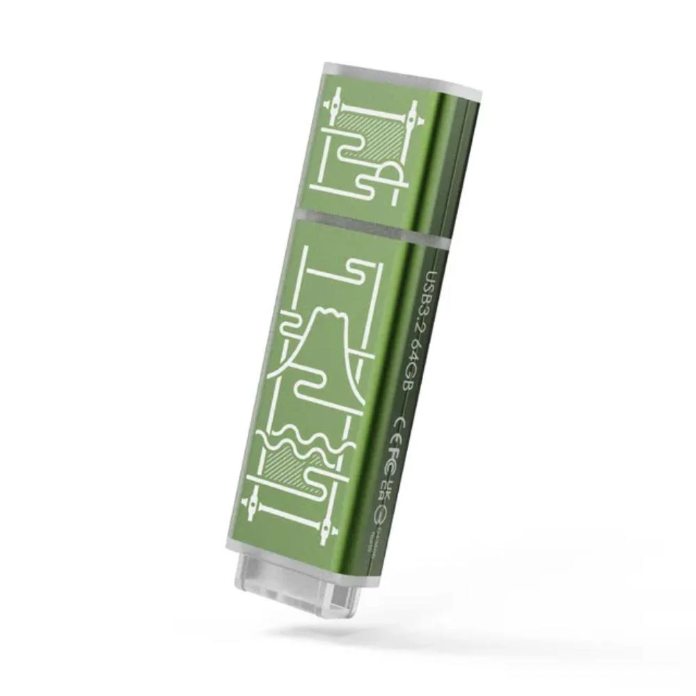 【TCELL 冠元】USB3.2 Gen1 64GB 台灣經典鐵窗花隨身碟-山光水色(綠)