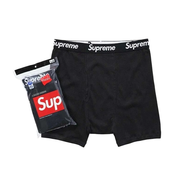 【SUPREME】Supreme HANES BOXER BRIEF (4PACK) BLACK 純棉四角內褲 運動四角褲 SUP-493