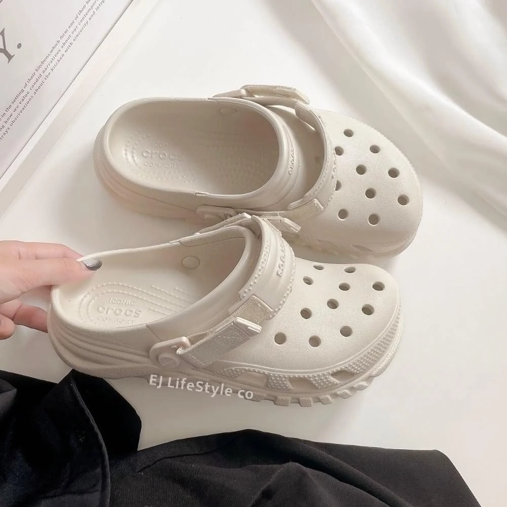 【Crocs】CROCS DUET MAX II CLOG 渦輪 洞洞鞋 布希鞋 涼鞋 拖鞋 魔鬼氈 防水 水泥灰 黑 208776