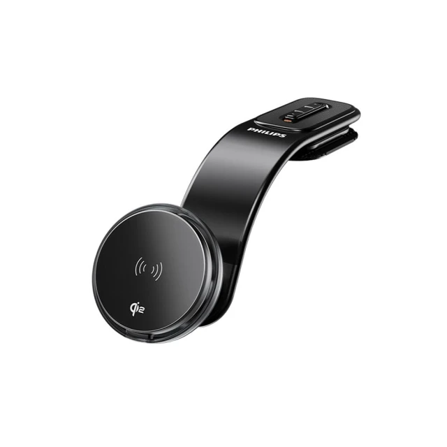 【Philips 飛利浦】車載磁吸無線充支架 【QI2認證 黑金剛三代】 磁吸充電支架 磁吸手機支架 手機支架 DLK2302QB