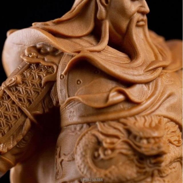 🔥🔥關公武財神像黃楊木雕刻關二爺仿古手工藝品家居客廳裝飾人物擺件