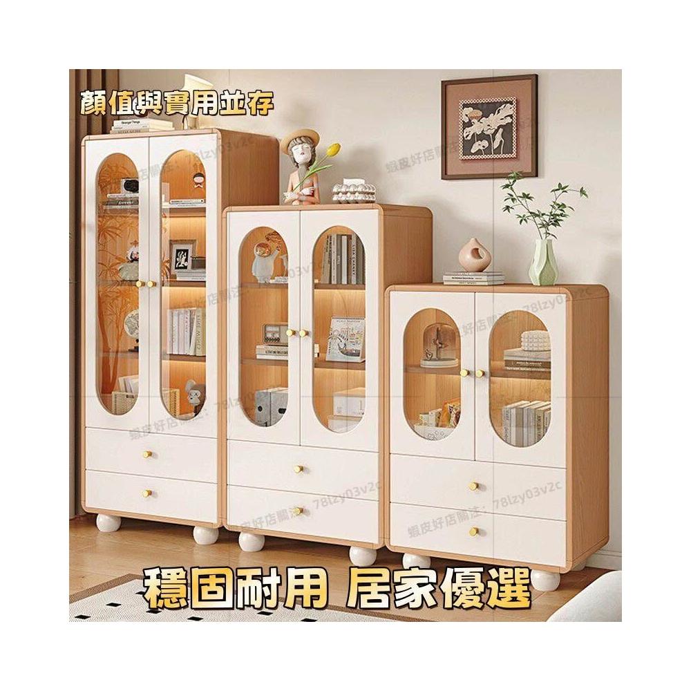 [臺灣熱賣 優選品質]實木書架書櫃組合收納櫃家用臥室展示櫃可定製防塵玻璃門書房書櫥