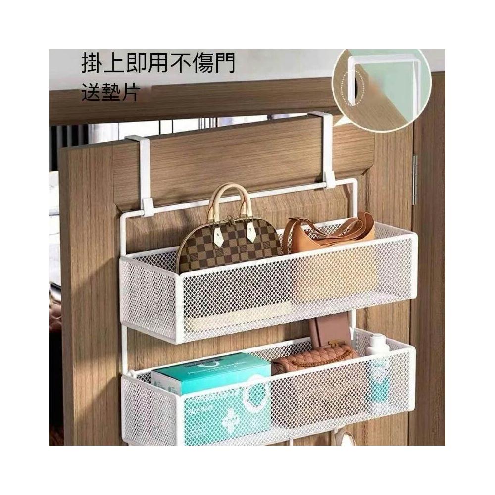 新品熱銷門後置物架掛衣架玄關衣帽神器壁掛牆上免打孔收納衣櫃側面掛鉤架 門後掛鉤 門後收納 門後架 門後掛籃收納架 加大