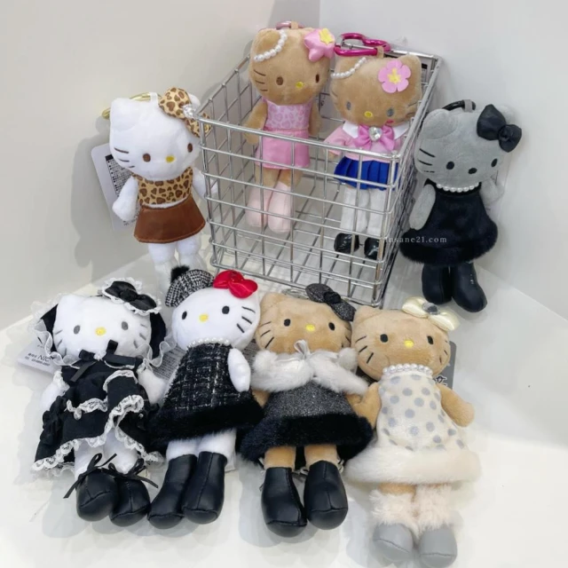 【SANRIO 三麗鷗】SANRIO HELLO KITTY 凱蒂貓 連衣裙 長腿KITTY 吊飾 絨毛玩具 / 代購