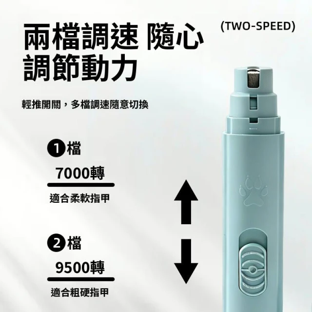 新品  含發票 寵物磨甲器狗狗貓咪修甲器電動指甲鉗充電款帶燈低震低噪指甲剪