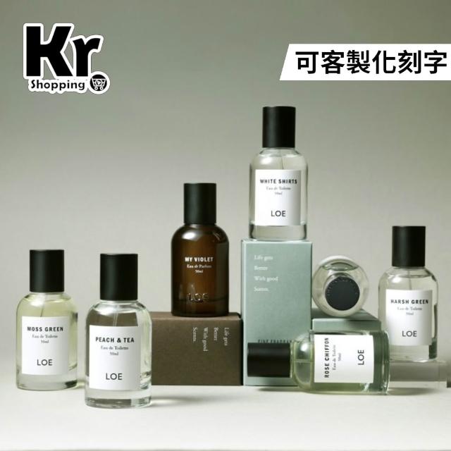 LOE】【官方授權】可客製化刻字韓國小眾香氛LOE香水50ML 白襯衫蜜桃與