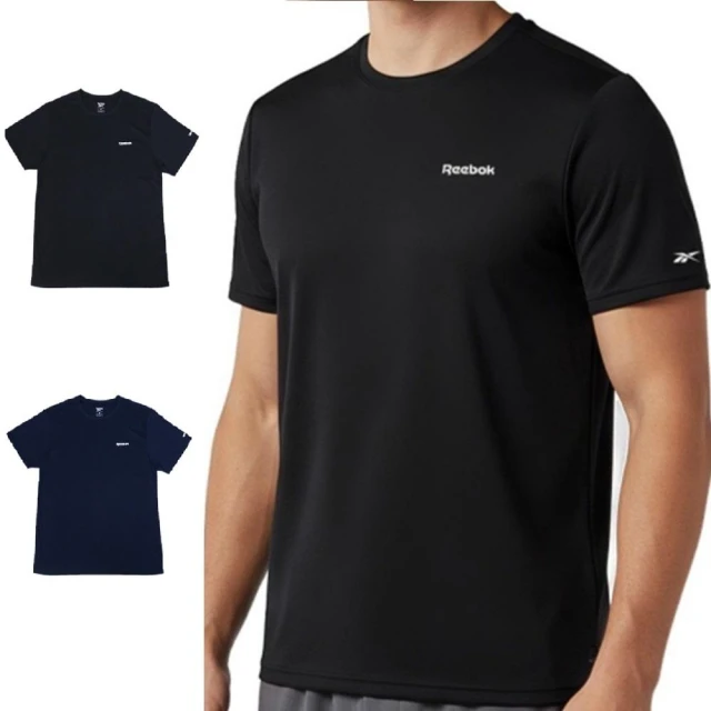 【REEBOK】買一送一 REEBOK男排汗舒爽短袖 男上衣 涼感上衣 素T 內搭上衣 (贈品請從購物車選)